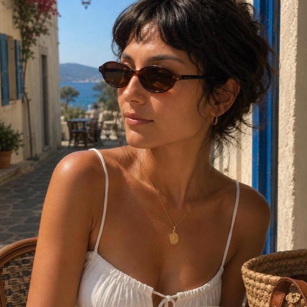 Brown translucent oval sunglasses euro summer hailey bieber